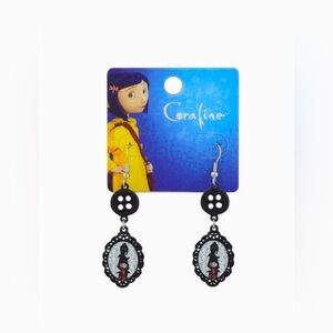 Coraline Cameo Button Drop Earrings